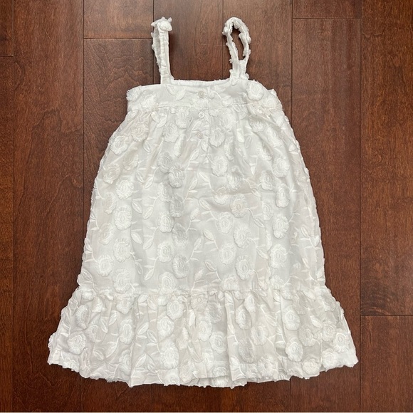 Janie and Jack White Floral Jacquard Midi Dress, Size 3 - Picture 6 of 9
